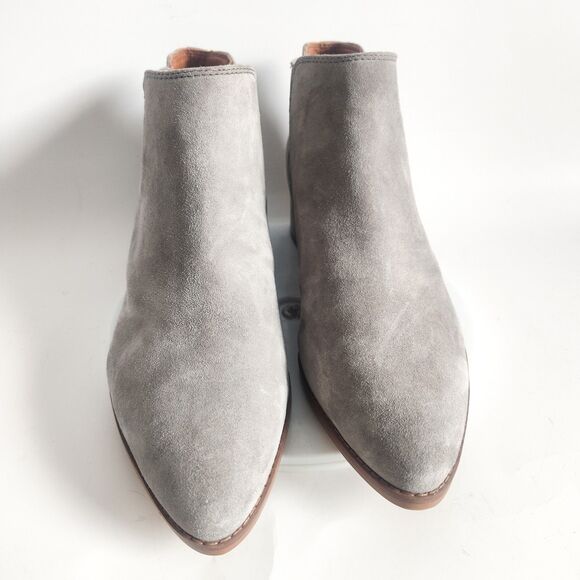 Franco Sarto Size 10 Wide Chelsea Booties Suede Leather Gray Ankle Boots Seville - Picture 5 of 9